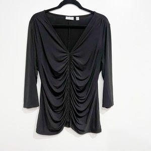 Ruched Front 3/4 Sleeve Blouse